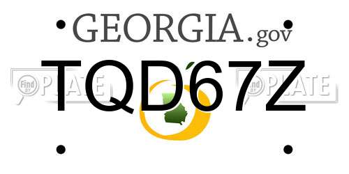 TQD67Z Georgia License Plate