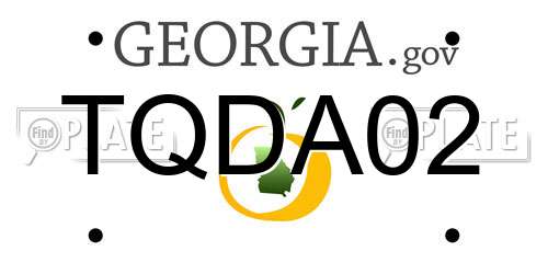 TQDA02 Georgia License Plate