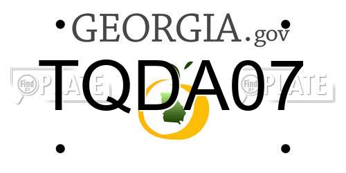 TQDA07 Georgia License Plate