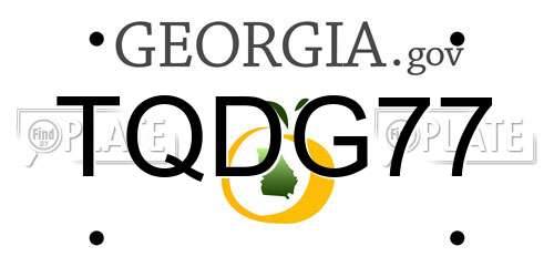 TQDG77 Georgia License Plate