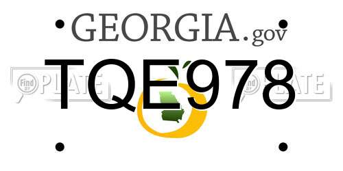 TQE978 Georgia License Plate