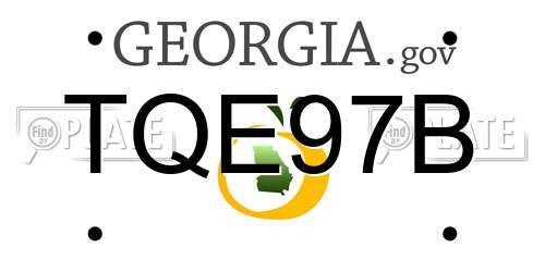 TQE97B Georgia License Plate