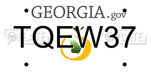 TQEW37 Georgia License Plate