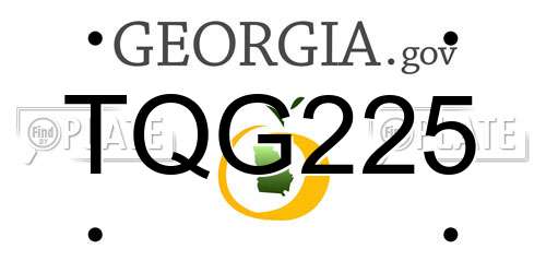 TQG225 Georgia License Plate