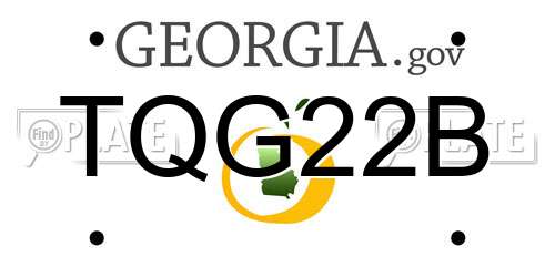 TQG22B Georgia License Plate