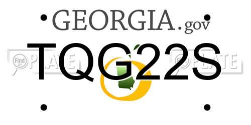 TQG22S Georgia License Plate