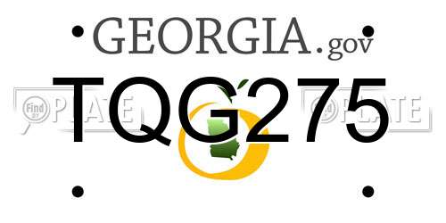 TQG275 Georgia License Plate