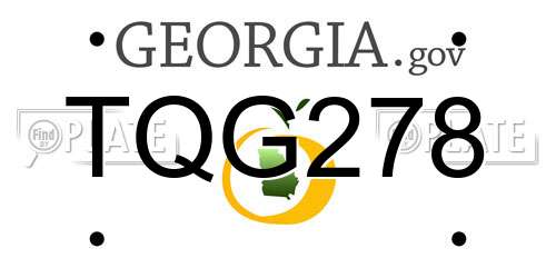 TQG278 Georgia License Plate