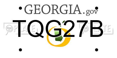 TQG27B Georgia License Plate