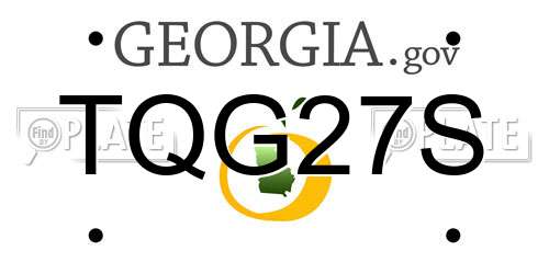 TQG27S Georgia License Plate
