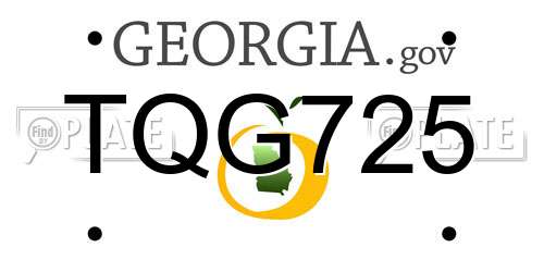 TQG725 Georgia License Plate