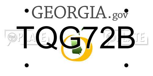 TQG72B Georgia License Plate