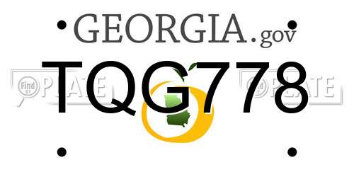TQG778 Georgia License Plate