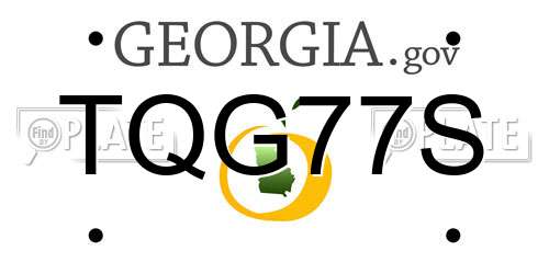 TQG77S Georgia License Plate