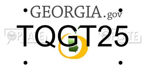 TQGT25 Georgia License Plate