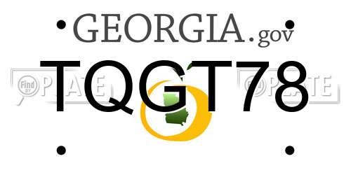 TQGT78 Georgia License Plate