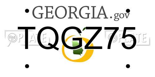TQGZ75 Georgia License Plate