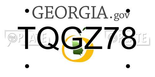 TQGZ78 Georgia License Plate