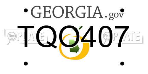 TQO407 Georgia License Plate