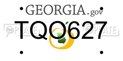 TQO627 Georgia License Plate