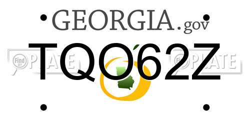TQO62Z Georgia License Plate