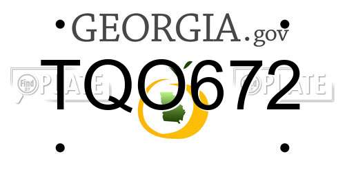 TQO672 Georgia License Plate