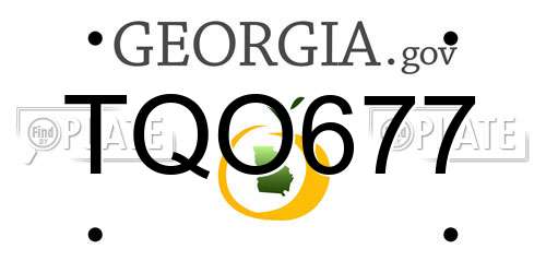TQO677 Georgia License Plate
