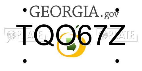 TQO67Z Georgia License Plate