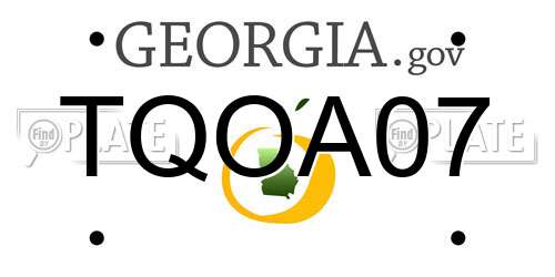 TQOA07 Georgia License Plate
