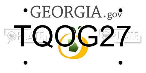 TQOG27 Georgia License Plate