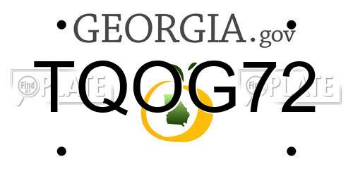 TQOG72 Georgia License Plate