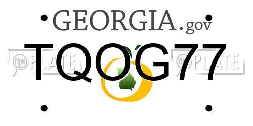 TQOG77 Georgia License Plate