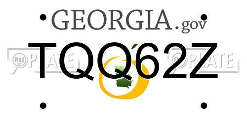 TQQ62Z Georgia License Plate