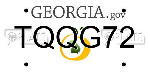 TQQG72 Georgia License Plate