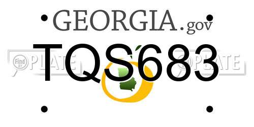 TQS683 Georgia License Plate