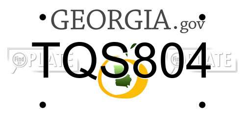 TQS804 Georgia License Plate