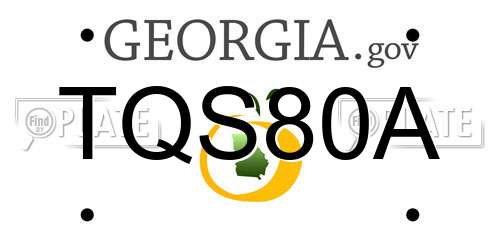 TQS80A Georgia License Plate
