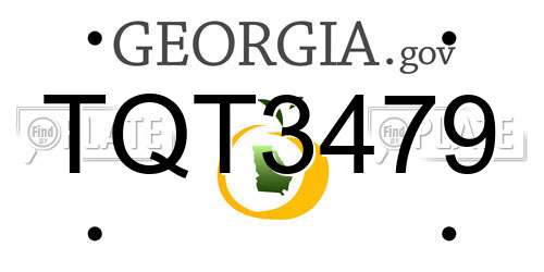 TQT3479 Georgia License Plate
