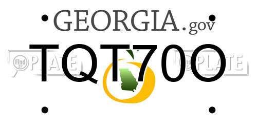 TQT70O Georgia License Plate