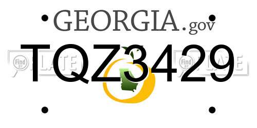 TQZ3429 Georgia License Plate