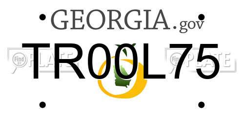 TR00L75 Georgia License Plate