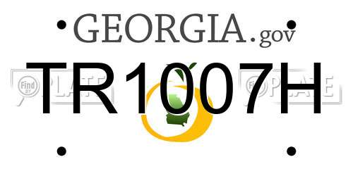 TR1007H Georgia License Plate