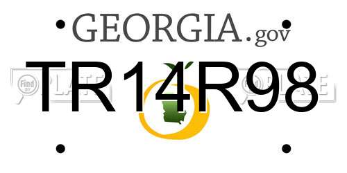 TR14R98 Georgia License Plate