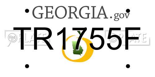 TR1755F Georgia License Plate