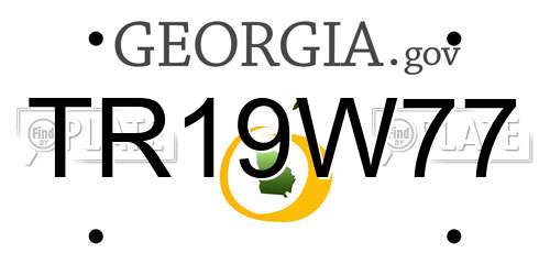 TR19W77 Georgia License Plate