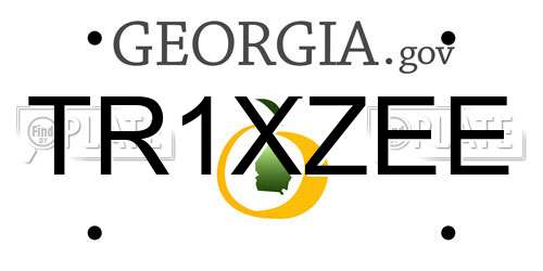 TR1XZEE Georgia License Plate