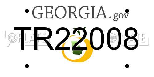 TR22008 Georgia License Plate