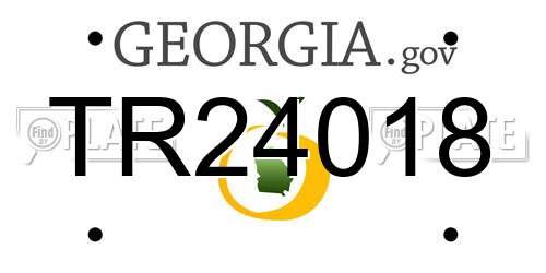 TR24018 Georgia License Plate