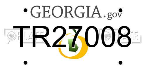 TR27008 Georgia License Plate