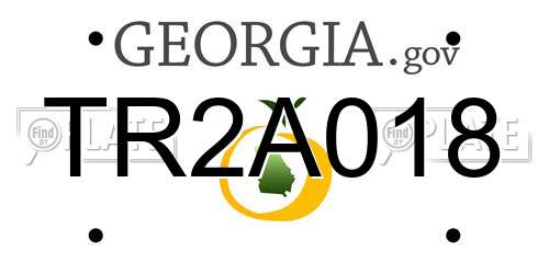 TR2A018 Georgia License Plate